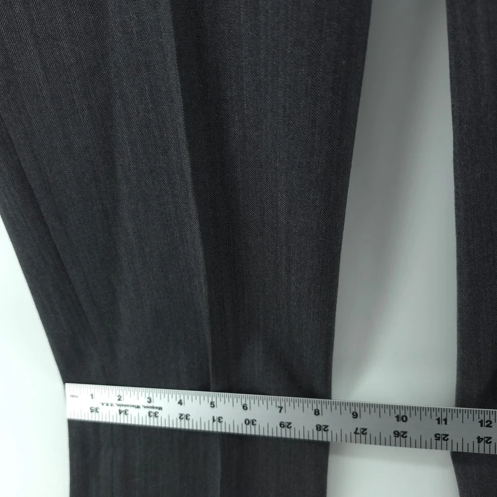 Jos. A. Bank 1905 Mens Suit Wool Charcoal Herringbone 43R 34x31 Tailored Fit